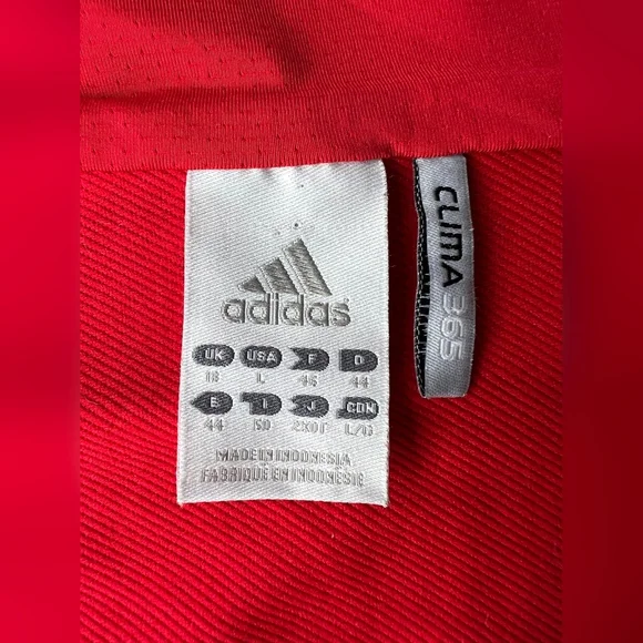 ADIDAS Originals Zip-Up Sweater Size Large Red Vintage 2008 Unisex - Picture 2 of 4